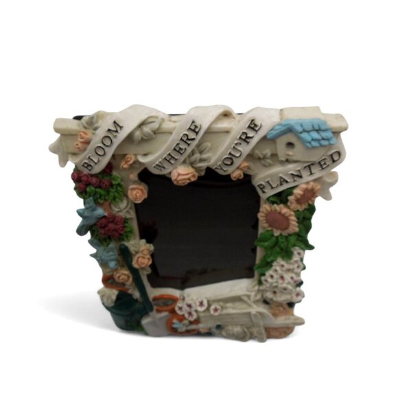 FLORAL Garden Photo Picture FRAME Resin 3D Bloom Where You're Planted - Picture 3 of 11